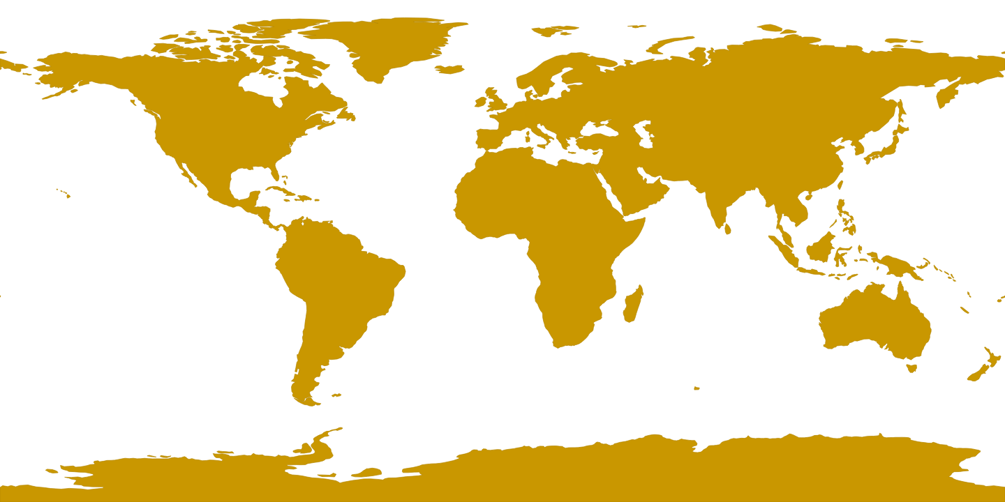 World map with the Mumbai head office marked on India's west coast